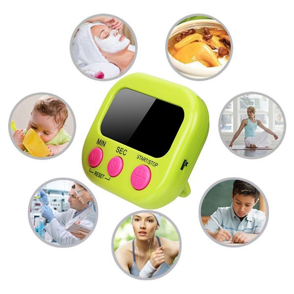 Contador LED Pantalla Despertador Reloj Temporizador Manual Cuenta regresiva electrónica Cocina Cocina Ducha Estudio Cronómetro Deportes Magnético