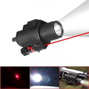 Led Cree Tactische Zaklamp Rode Laser Sight Stroboscooplicht voor Geweer Pistool Glo Ck G17 G19 20mm Rail Mount Shotgun 200 Lumen Gratis