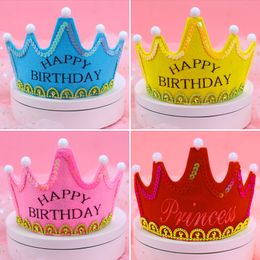 Led Crown Hat Navidad Cosplay King Princess Crown Led Happy Birthday Cap Colorful Sparkling Headgear DH0958
