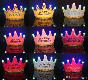 Crown Hat Hat Christmas Cosplay King Princess Crown LED HAPPY BIRTHEAL CAP LUMINE LED CHARICT COLORFUR COLLINGHING CADEGEAR 2351877