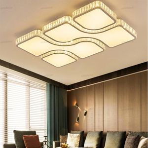 LED -kristal plafondlamp eenvoudige moderne sfeer rechthoekige kristallamp Noordelijke kamer slaapkamer woonkamer verlichting258L