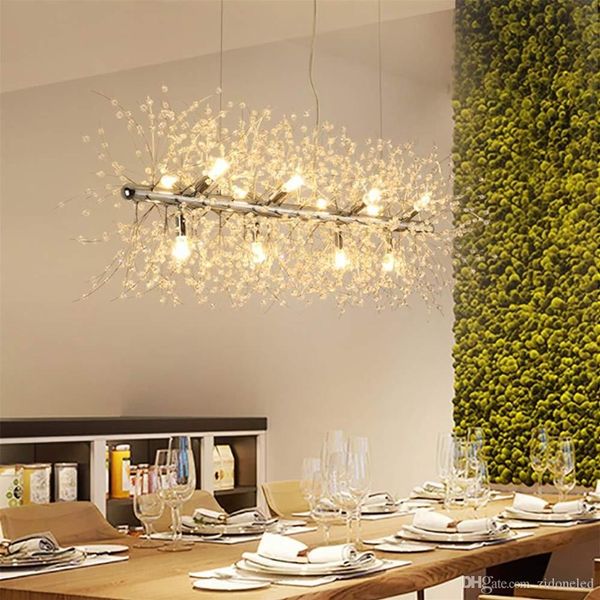 Lustres en cristal LED feu d'artifice suspendu plafonnier éclairage suspendu moderne pour magasin Foyer salle à manger salle de bain Bedroo305F