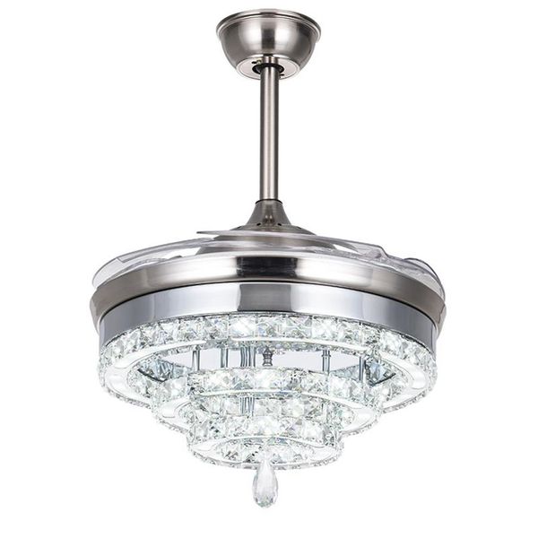 LED ventilateur en cristal lumières invisibles pour salon chambre Restaurant ventilateurs de plafond modernes 42 pouces avec télécommande 3255