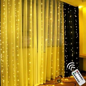 LED Rideau Guirlande Lumineuse Fée Garland Télécommande USB 7 Modes Flash Pour L'Année De Noël En Plein Air De Mariage Décor À La Maison Y201020