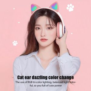 LED LUKTE CAT EARS Hoofdtelefoon Bluetooth Wireless Headset met MIC TF FM KID GIRL STEREO MUZIE