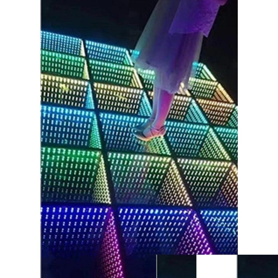 LEDダンスフロア高速セットアップポータブル3Dインフィニティミラーステージ照明ドロップ配信ライトOTG46 DHCQC