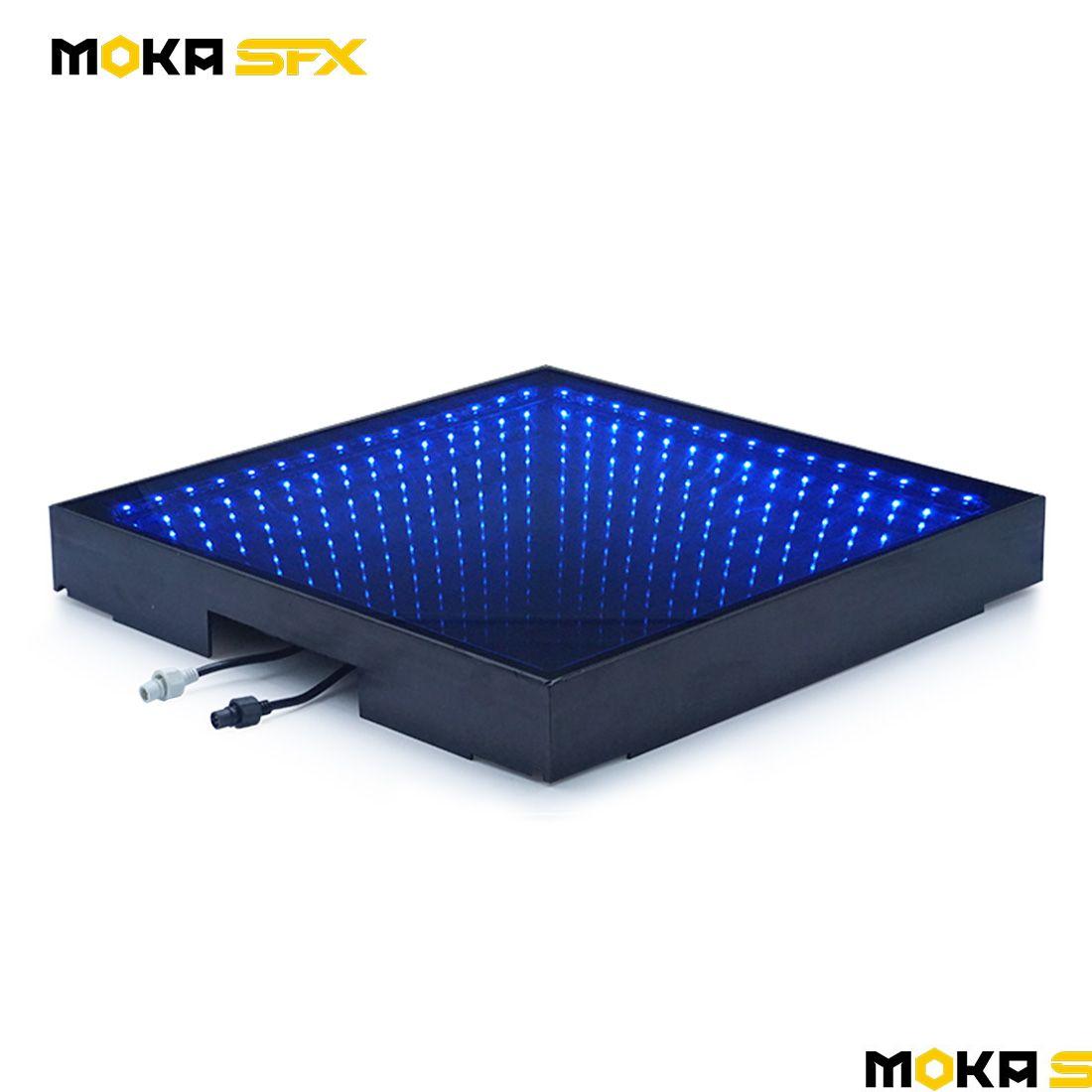 LEDダンスフロアインフィニティミラー3D LEDダンスフロアステージ照明効果ワイヤレスリモートライトタイルRGB 3IN1 DMXフローリングパネルE DHDX9