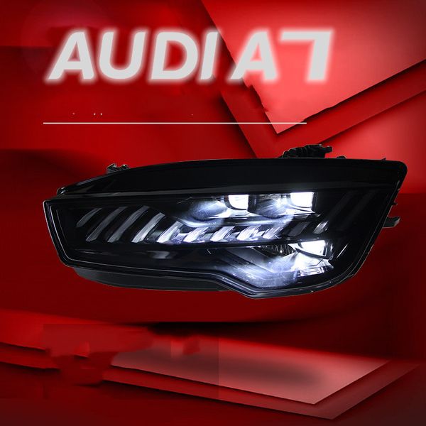 Luces diurnas LED para AUDI A7 20 11-20 18 conjunto de faros delanteros mejorados S7 lente LED accesorio de luz de conducción delantera