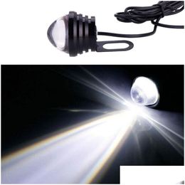 LED DAGTIJD RUNDE 1PAIR AUTO LICHT LICHTEN DRL External Fish Eagle oog Mobiele strobe Flash Lamp Druppel Mobiles Motorfietsen Par DH7FP