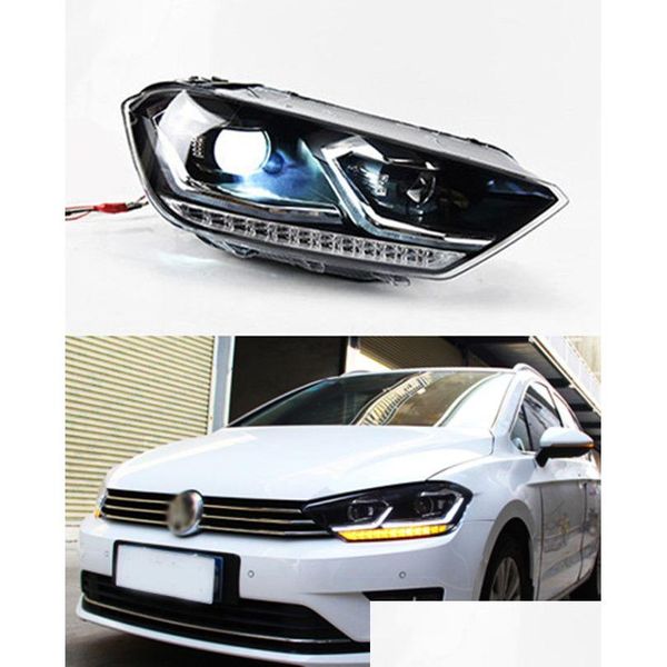 Lampe de phare de voiture de jour à LED pour phare Vw Sportsvan - Lentille de projecteur de clignotant Livraison directe Automobiles Motos Dhfnt