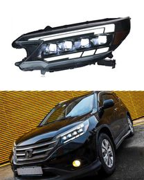 Faro delantero LED de conducción diurna para faro Honda CRV 2012-2014 lente de proyector de luz de Luz De Carretera intermitente