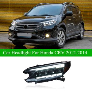 LED Daytime Running Head Lamp For Honda CRV Head Light Assembly 2012-2014 Car Dynamic Turn Signal Dual Beam Headlight