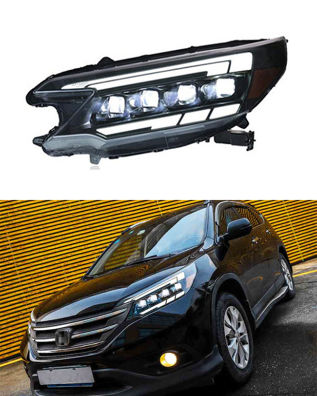 LED Dayme Running Head Lamp för Honda CRV-strålkastare 2012-2014 Turn Signal High Beam Light Projector Lens
