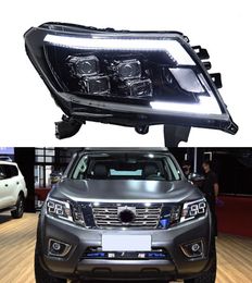 Lampe de tête de course de jour LED pour Nissan Navara NP300 2014-2021 Turn Signal High Beam Light Projecteur Lens