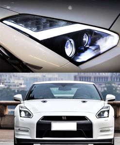 LED Daytime Running Head Lamp voor Nissan GTR R35 2007-2015 Turn Signal High Beam Light Projector Lens