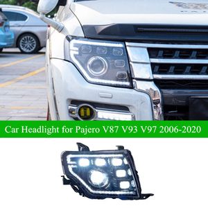 LED DAGTIME LUNG Hoofdlamp voor Mitsubishi Pajero CAR Koplamp 2006-2020 V87 V93 V93 V97 BLAUWE DRL Turn Signal Lens Lamp