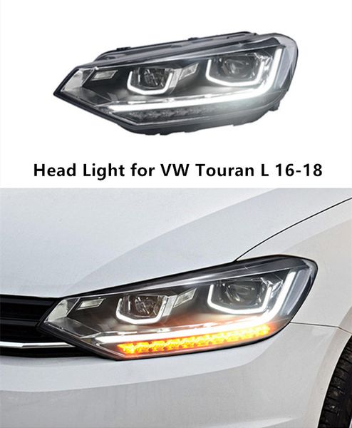 Phare de jour LED pour VW Touran L, feux de route, clignotant, lentille de projecteur, 2016 – 2018