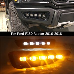 LED -dag looplichtsignaallichten voor Ford F150 Raptor DRL Turn Signal Yellow Fog Lamp Auto -onderdeel