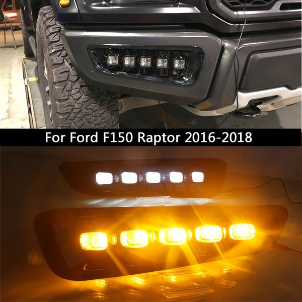 LED feux de jour feux de signalisation pour Ford F150 Raptor DRL clignotant jaune feu de brouillard pièce d'auto