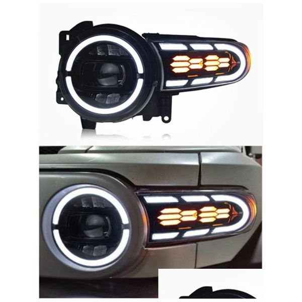 Lámpara de cabeza de señal de giro de luz diurna LED para FJ Cruiser 2007- Accesorios para faros delanteros Entrega de gotas Automóviles Motocicletas A Otvms