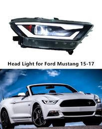 Montagem diurna da luz da cabeça do sinal de volta do diodo emissor de luz para ford mustang 2015-2017 acessórios do carro do farol