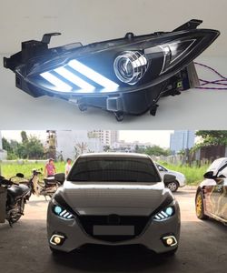 Clignotant de jour LED pour Mazda 3 Axela, phare de voiture 2014 – 2016, lentille de projecteur à double faisceau