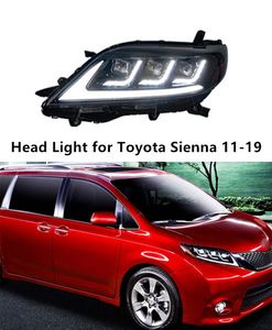 LED clignotant diurne phare pour Toyota Sienna voiture phare 2011-2019 feux de route lentille de projecteur