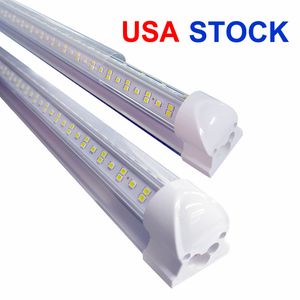 Lumière de magasin de jour à LED 144W 8 pieds 2,4 m pour porte plus froide Tubes T8 intégrés 4 pieds 5 pieds 6 pieds en forme de V Tube fluorescent à angle de 270 degrés 85-265V