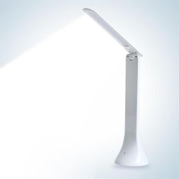 Lampe de bureau LED à intensité réglable, lampe tactile avec chargeur USB, lampe de lecture rechargeable, lampe de Table Portable et pliante, 263I