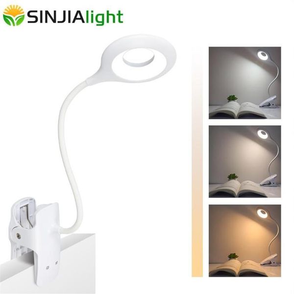 Lámpara Led de escritorio con Clip táctil, luz de mesa inalámbrica, recargable por USB, batería de 1800mAh, lámparas de estudio, luces nocturnas de lectura para cama, 319U