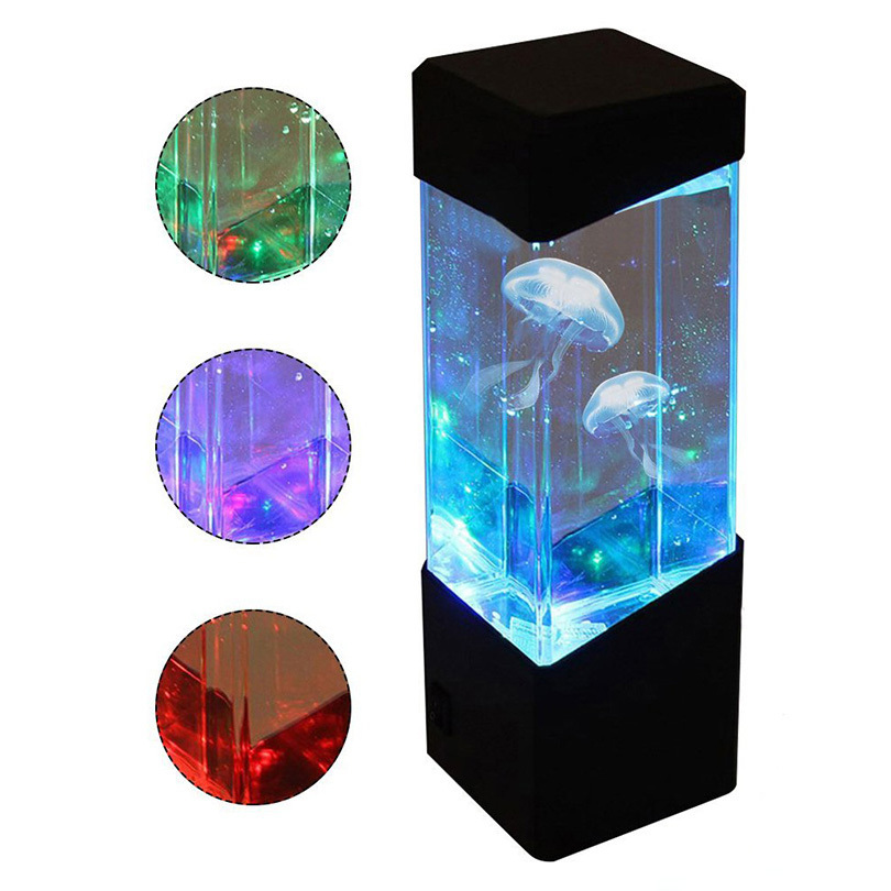 LED Desktop Light Jellyfish Lamp Aquarium LED Tank Skrivbordslampa Avkopplande Mood Night Light Bedside Table Night Light for Aquarium Y200922