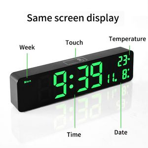 LED Digital Alarm Allow Luminal Desktop Timer Tempet Temper température Table Table Clock With Music LED Horloge numérique de bureau LED