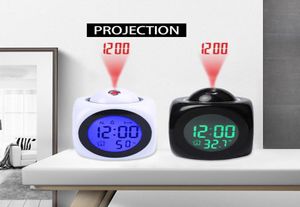 LED Digital Alarm Ménière multifonction avec une voix de projection LED Talking Projecteur de nuit de chambre bébé