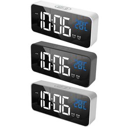 LED Digital Music Wekker 2 Alarmen Voice Control Clock Snooze Temperatuur Display Depertador Elektronische Desktop Clocks