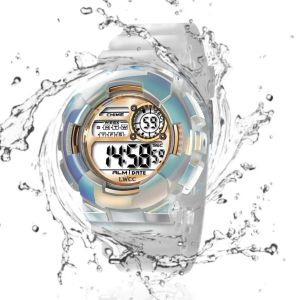 Reloj digital LED para mujeres impermeables deportes causales deportes damas relojes transparentes relojes de pulsera de mujer Rarjer Mujer