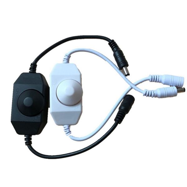 Controlador de brillo del interruptor de atenuación del LED para 3528 5050 5730 5630 Luz de tira de color único DC 12V 24V Negro White228c