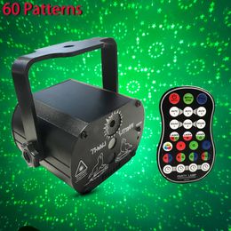 LED Disco Light Christmas Laser Projector RGB 60 Patronen Party Light SoundLights DJ Stage Light Halloween Decoraties voor Home Y201006