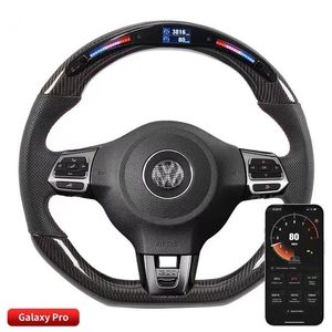 LED Display Carbon Fiber Steering Wheel for VW MK6 Car Styling
