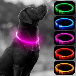 LED DOG COollar - USB Oplaadbaar Lichte kragen gloeien in de donkere, waterdichte LED Dog ketting Lichtveiligheid en zichtbaarheid voor nachtelijke hondenwandeling