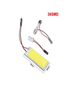 Ampoule de dôme Led cob 36smd 12v, panneau d'éclairage automatique, carte intérieure de voiture, plaque de lecture, lumière de toit, lampe filaire BA9S T10 Festoon9017540