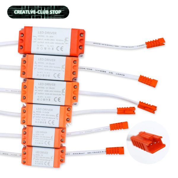 Controlador LED de colores dobles, unidad de fuente de alimentación de 300mA CA 220V, 1-3W, 5-7W, 8-12W, 12-18W, 18-25W, 25-36W, controlador de lámpara transformador de iluminación