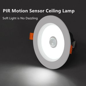 LED Downlight PIR Motion Sensor Plafonniers 5W 9W 12W 18W Smart Home Step Light Mur Couloir Lampe Couloir Escaliers Dépôt Éclairage