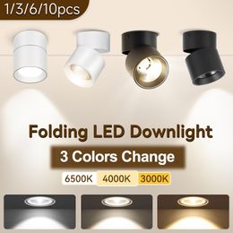 Led Downlight Spot projecteurs Led pliable 7w/10/15w 3 couleurs salon luminaire plafonnier pour la maison cuisine intérieure