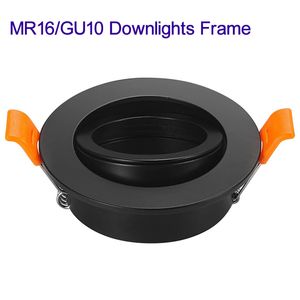 LED Downlights frame ronde armatuur verlichting accessoires houders verstelbare uitsparing 65 mm voor MR16 GU10 bol (wit zwart) usastar