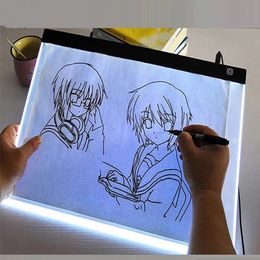 Tableau de copie de dessin LED Tablettes Jouets pour enfants à dessiner A3 A4 A5 Création de tablette d'écriture à intensité variable à 3 niveaux pour enfants Jeu éducatif Tableau de notes lumineux