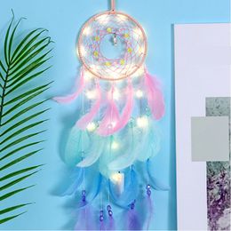 Couleurs de rêve de rêve LED Couleurs de lustre en plumes Gift Gift Handmade Wall Decoration For Bedroom Home Decor