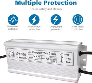 LED-driver 60W-800W waterdichte IP67-voeding 12V DC-transformator dunner en duurzame laagspanningsvoeding voor LED-stripverlichting LED