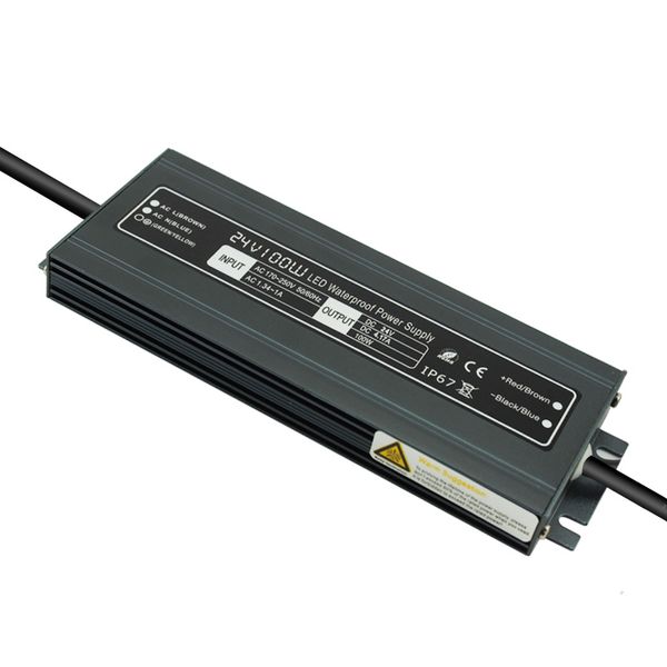 Transformador de controlador Led adaptador de fuente de alimentación AC110-260V a DC12V/24V 100W impermeable electrónico al aire libre IP67 lámpara de tira led