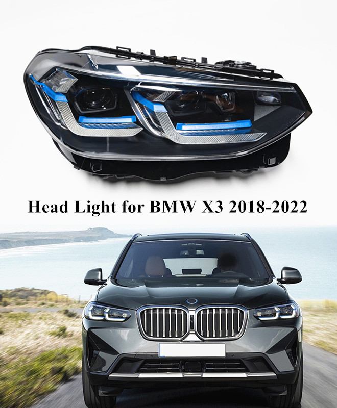 LED DRL Turn Sinyal Kafası Işık Montajı BMW X3 2018-2022 Far G01 G08 E97 Yüksek Işın Lambası Çalışan