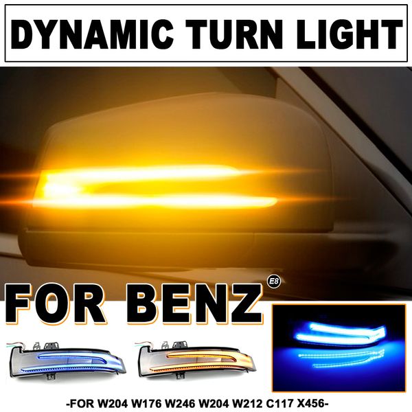LED Dynamic Gurn Light Side Mirror Lamp Lámpara Indicador de parpadeo para Mercedes Benz W204 CLA A B C E S GLA GLS CLS W176 W212